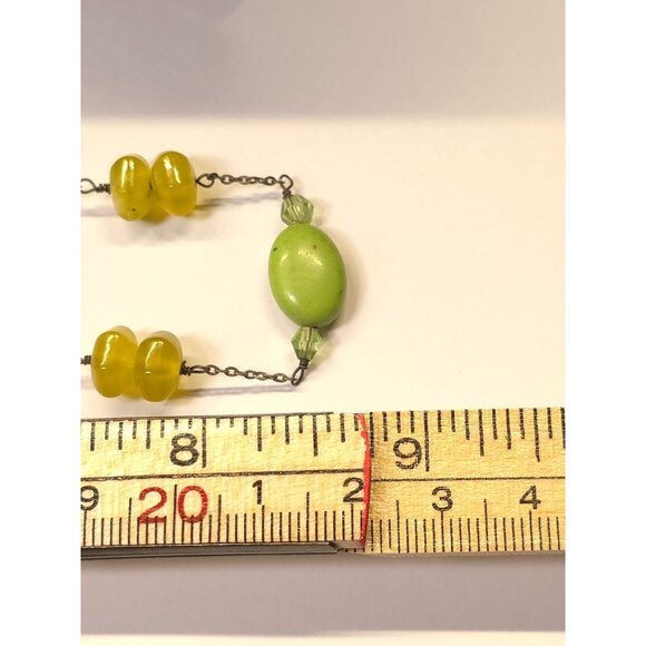 Yellow & Aqua Beaded Necklace With Silver-Tone Chain - Picture 7 of 7